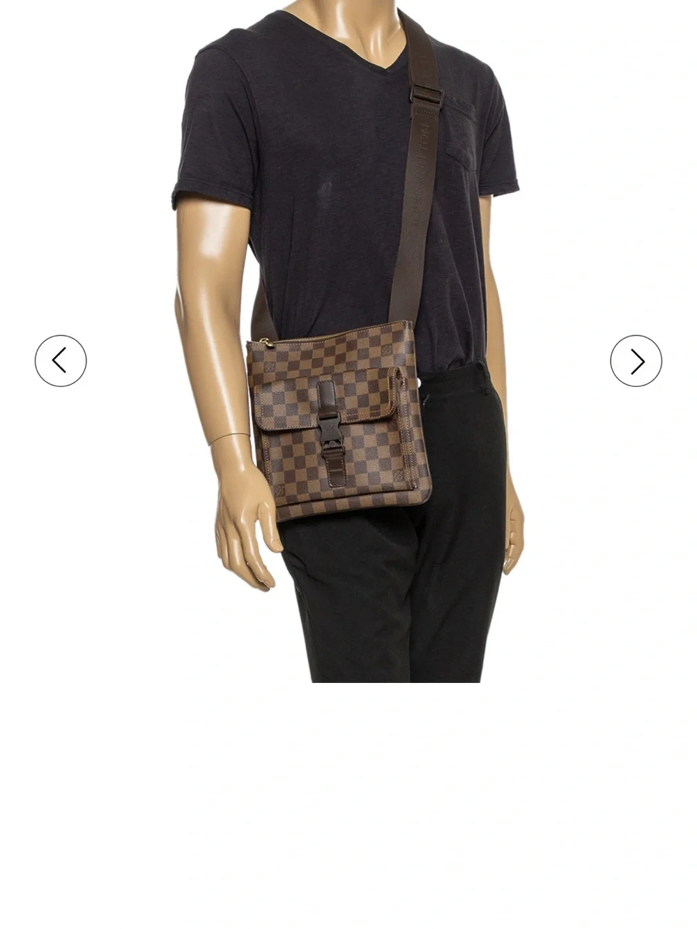 Louis Vuitton Damier Crossbody Shoulder Bag  Leather Melville Ebene